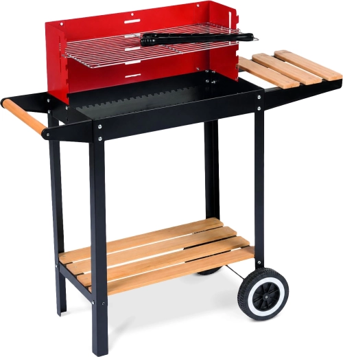 Négyzet alakú kerti grill kerekekkel