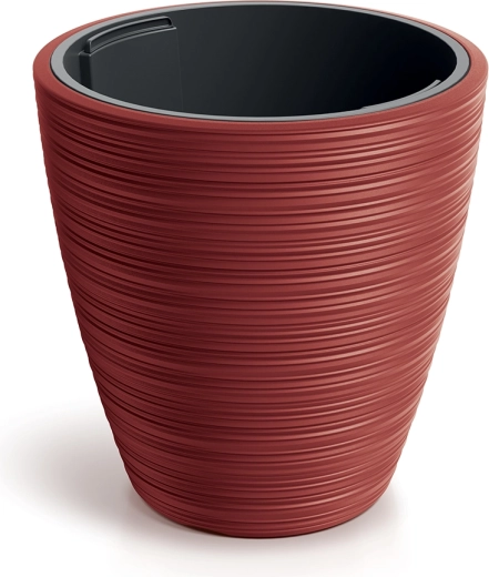 Vena round kaspó betéttel, retro piros, 19,8 cm