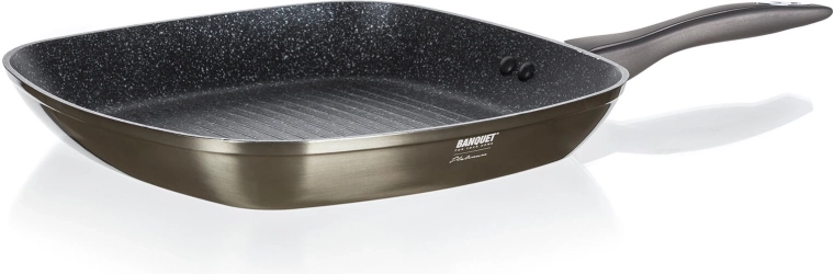 28 × 28 cm METALLIC PLATINUM steak- és grillserpenyő tapadásmentes felülettel