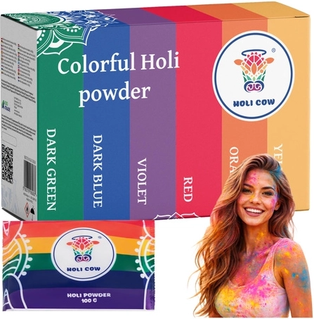 Színes Holi por Holi Cow készlet 6×100 g