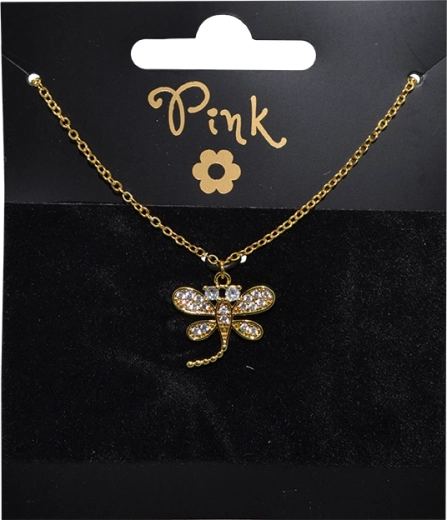 Aranyozott lánc szitakötő medállal