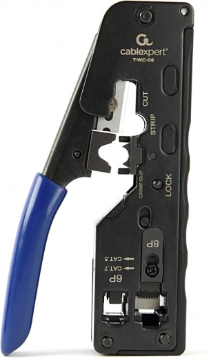 Univerzális krimpelőfogó RJ45/RJ12/RJ11 csatlakozókhoz (pass-through)