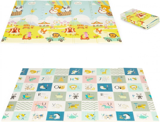 Oktató habszőnyeg, kétoldalas, összecsukható nagy táskával