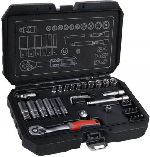 1/4"-os dugókulcs készlet, 36 részes, FESTA