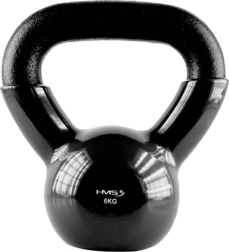 HMS kettlebell 6 kg vinil bevonattal, fekete