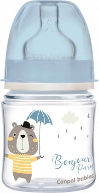 Canpol babies Széles nyakú cumisüveg BONJOUR PARIS 120 ml kék