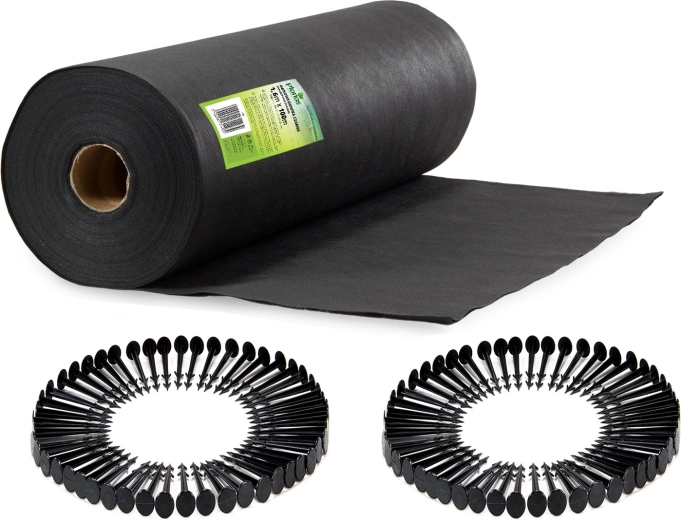 Kerti agrotextília 1,6 × 100 m + 100 rögzítő cövek PLONOS