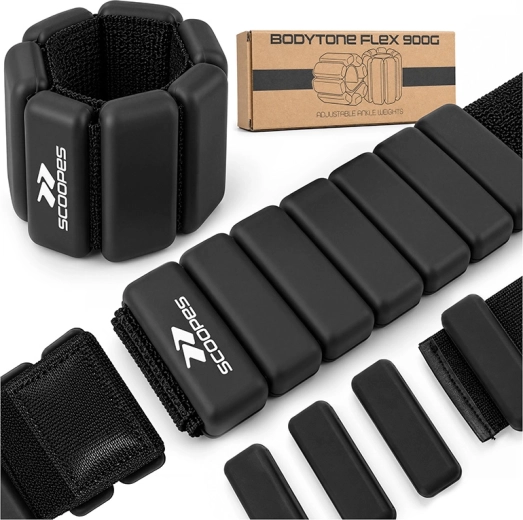 Állítható BodyTone Flex súlyok 900 g, fekete - 2 db