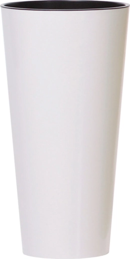 Tubus Slim virágtartó betéttel, 30 cm, fényes fehér