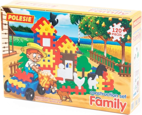 Polesie Family gyerek építőkészlet 120 darabbal dobozban