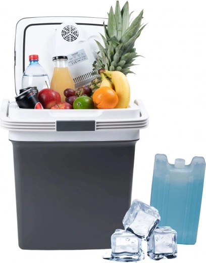 Hordozható autós hűtőláda fűtéssel, 29 l, grafit