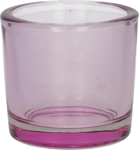 Espen mécsestartó tealight gyertyához, 6,5 × 6 cm, lila–átlátszó üveg