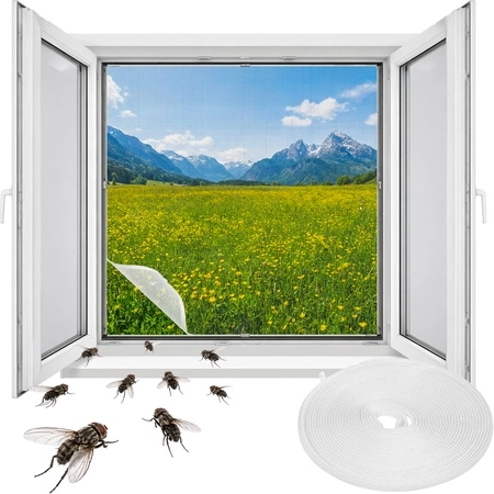 Repest ablakra szerelhető szúnyogháló 160 × 130 cm, fehér, öntapadós tépőzárral