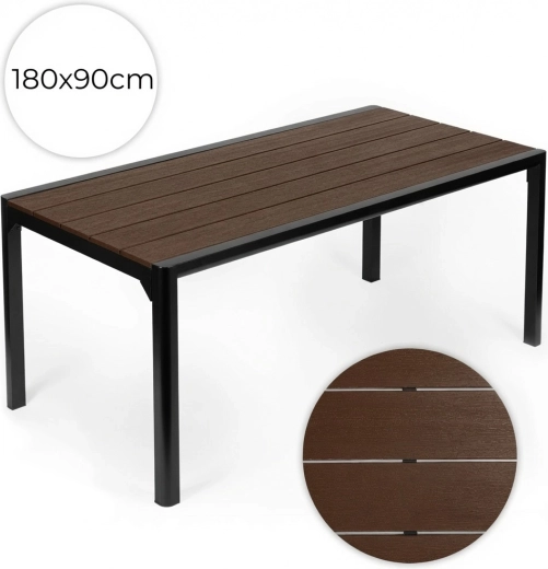 MultiGarden kerti asztal 180 × 90 cm, barna, 6–8 személy részére
