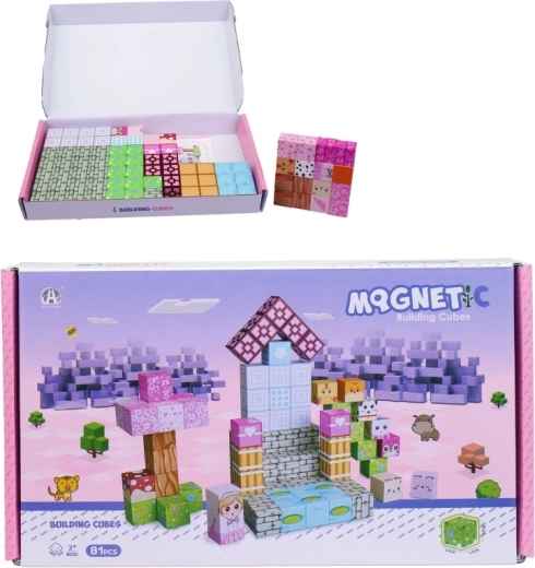 Mágneses kockák – építőkészlet 81 darabbal