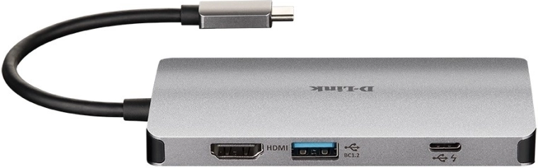 D-Link USB-C multiport hub HDMI-vel, Ethernettel és SD/microSD kártyaolvasóval