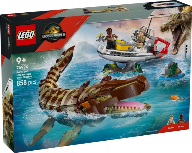 LEGO Jurassic World Küldetés a hajón és mosaszaurusz-modell