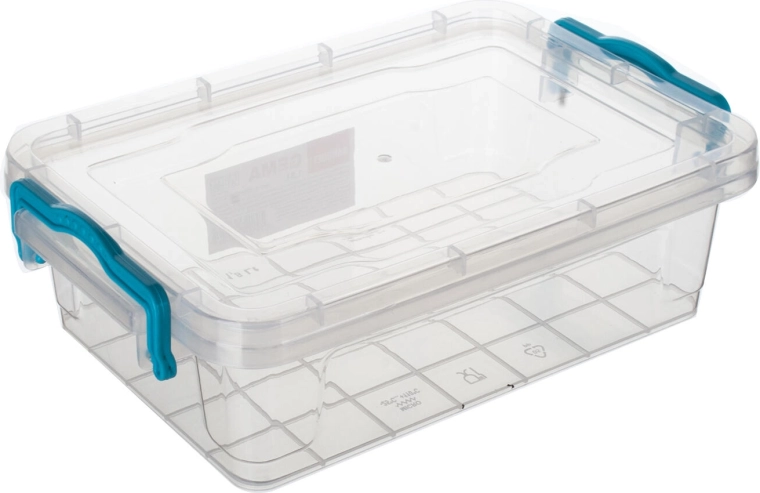 Gema téglalap alakú doboz 1,8 l, türkiz fogantyúkkal