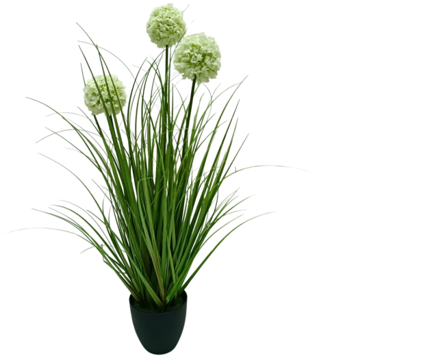 Mesterséges díszhagyma fehér virágcserépben, 70 cm, Garden Line