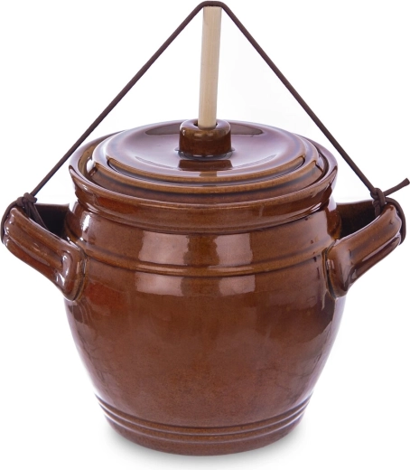 Kerámia savanyítós edény fedővel, 1,3 l