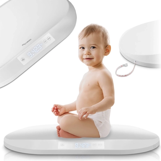 Nukido elektronikus gyermekmérleg mérőszalaggal és 5 g pontossággal