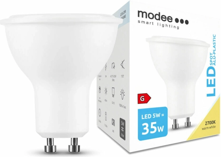 Modee LED spot izzó GU10 5 W, 400 lm, meleg fehér