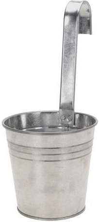 Függesztett horganyzott dekoratív virágtartó, 13,5 cm