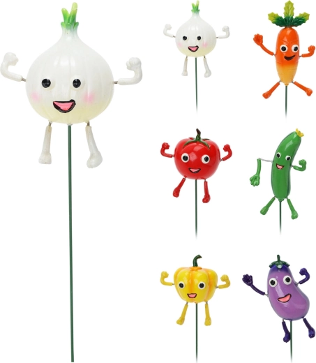 Kerti dekoratív zöldséges beszúrható dísz 68,5 cm – 6 féle mix