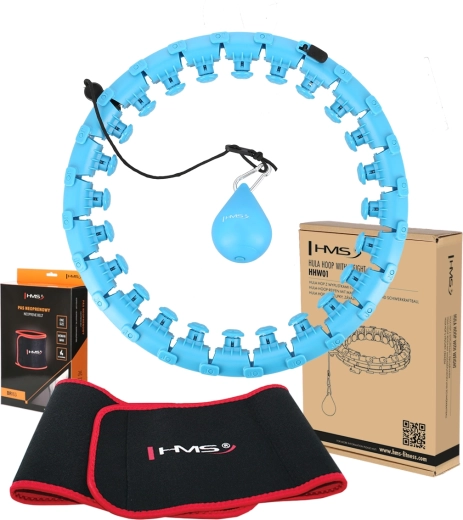 Masszázs hullahopp készlet súllyal és karcsúsító övvel HMS kék