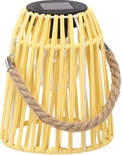 Napelemes kerti lampion, sárga, 18 cm, LED-del