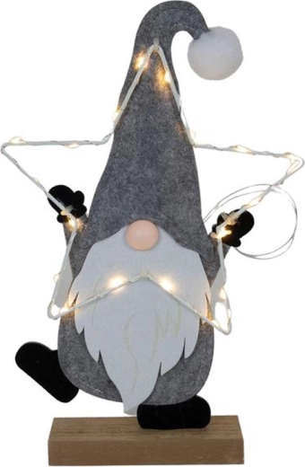 Filcfigura Mikulás 35 cm LED fényekkel