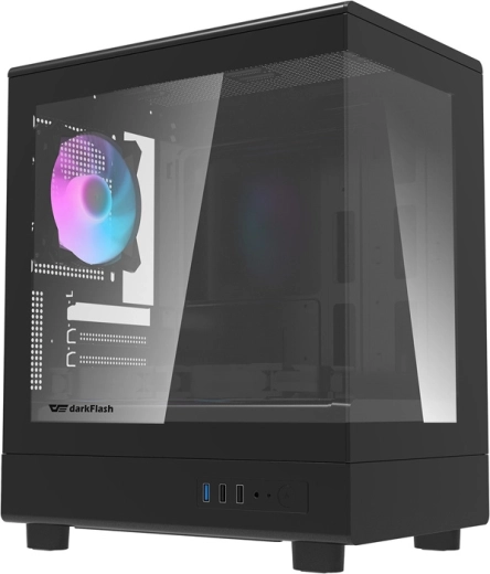 Darkflash DB330M mini torony számítógépház edzett üveggel, fekete