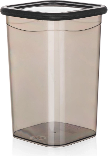 LISSA négyzet alakú konyhai doboz 1,2 l, füstszínű