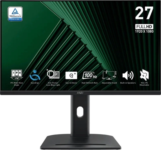 MSI Pro MP275PG 27" IPS Full HD monitor 100 Hz-es ergonomikus állvánnyal