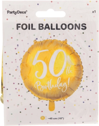 Arany fólia lufi 50-es szám 45 cm