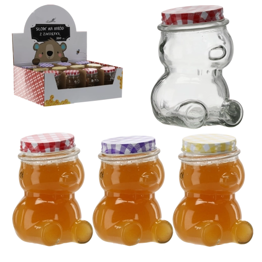 Maci alakú üveg csavaros tetővel, 300 ml