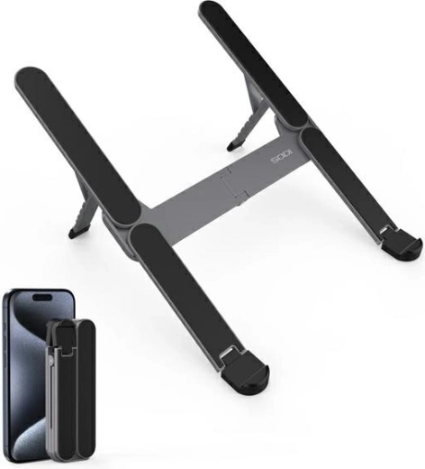 Összecsukható kompakt laptopállvány, szürke