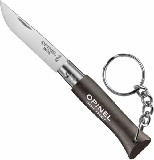 Opinel N°04 kulcstartó – zsebkés 5 cm, fekete, bükkfa