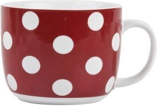 Pöttyös leveses bögre 730 ml, piros kerámia BANQUET