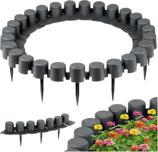 Szürke kerti paliszád 220 cm, 4 db