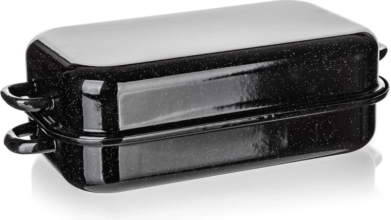 Culinaria Black zománcozott kétrészes sütőtál 35 × 20 cm