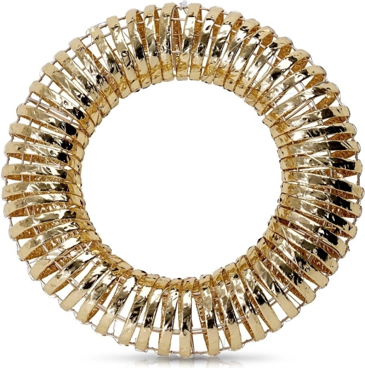 Aranyszínű világító karácsonyi koszorú, 20 LED, 30 cm