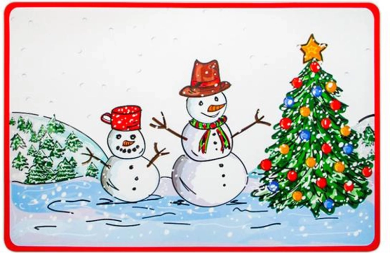 Toro karácsonyi műanyag tányéralátét hóemberrel 28 × 43 cm