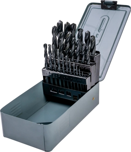 HSS fémfúrókészlet 1,0–13,0 mm, 25 darab