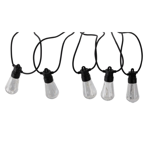 Kerti fényfüzér 10 m, 10 LED, meleg fehér, IP44, 12 V, rögzítőkkel