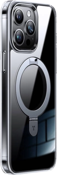 Átlátszó mágneses TORRAS UPRO Ostand tok állvánnyal iPhone 15 Pro-hoz