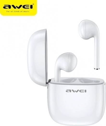 Bluetooth fülhallgató T28 TWS töltőállomással, fehér