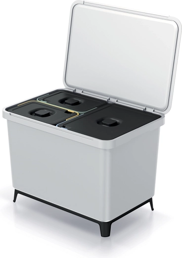 PROSPERPLAST Systema szelektív szemetes 1×23 l + 2×10 l, hamuszürke