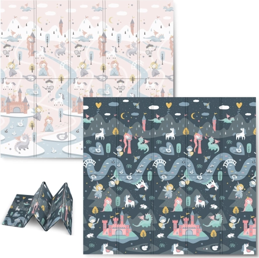 Összecsukható hab játszószőnyeg 200 × 180 × 1 cm NUKIDO – kétoldalas, vízálló, XPE