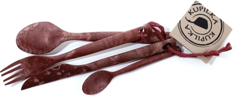 Kupilka evőeszköz készlet Cranberry Red – piros kemping szett